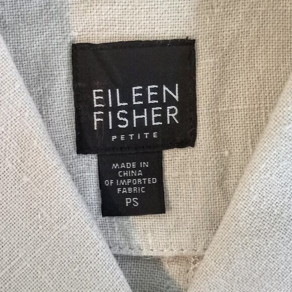 Eileen Fisher Petite Cream 100% Irish Linen Jacket - Picture 4 of 5